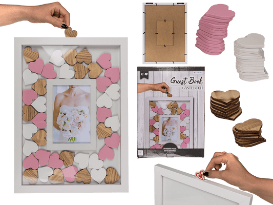 Guest book in picture frame with 42 writable,