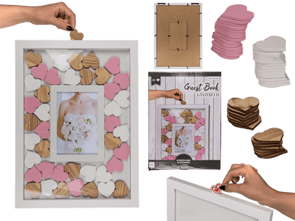 Guest book in picture frame with 42 writable,