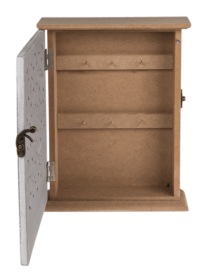 Key holder box, white floral decor,