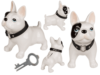 Money bank, dog,