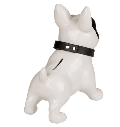 Money bank, dog,