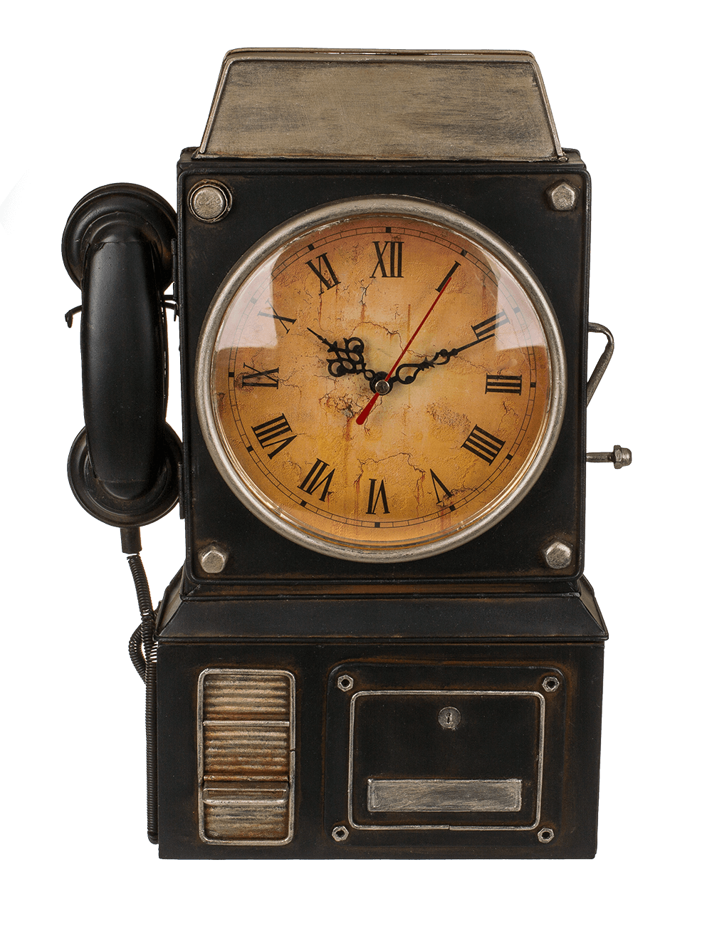 Metal key box, telephone,