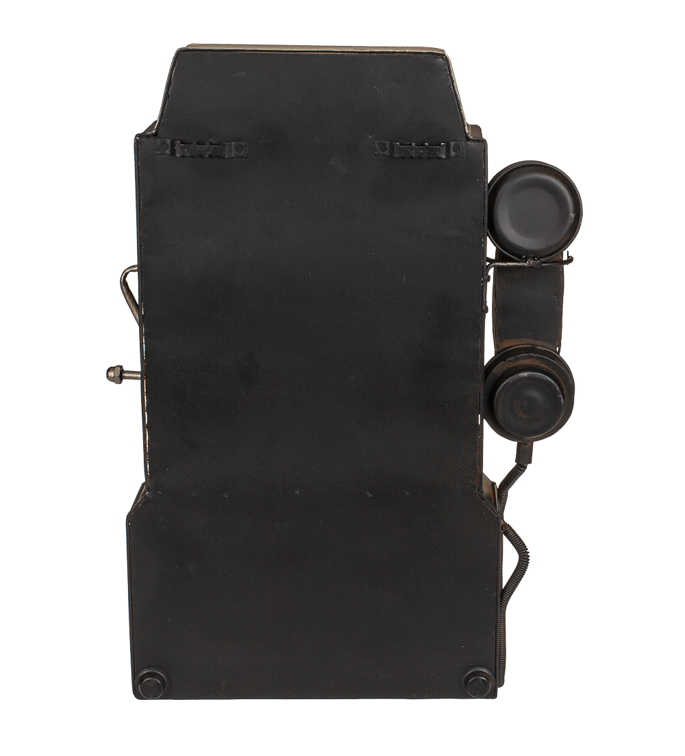 Metal key box, telephone,