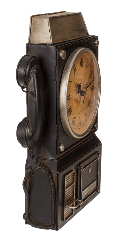 Metal key box, telephone,