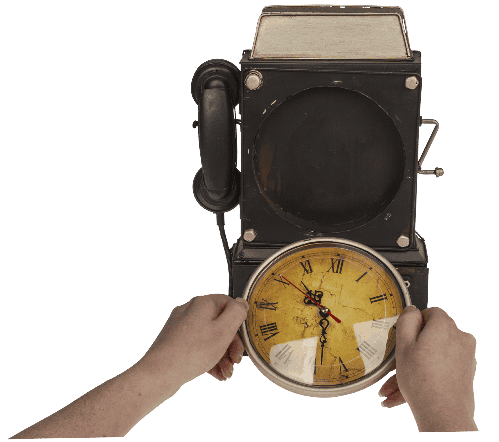 Metal key box, telephone,