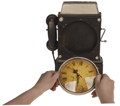 Metal key box, telephone,