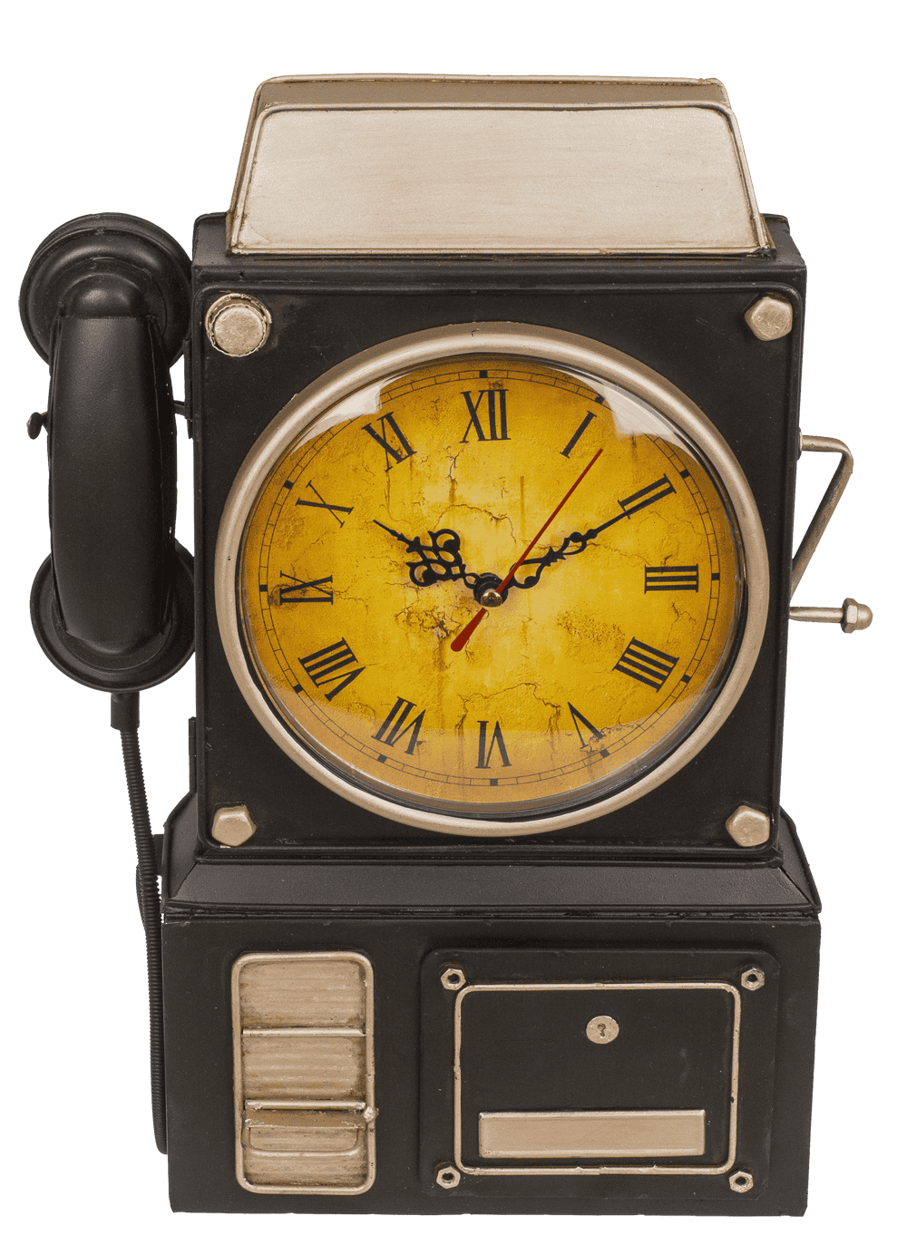 Metal key box, telephone,