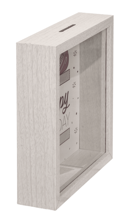 Wooden saving box, Happy Birthday,