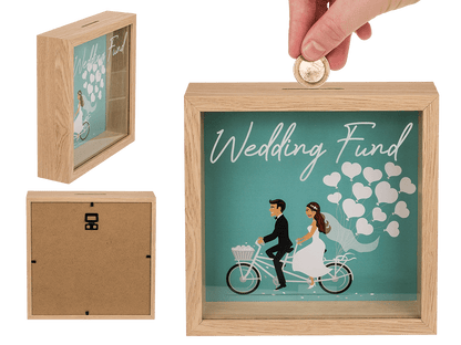 Wooden saving box, wedding fund,