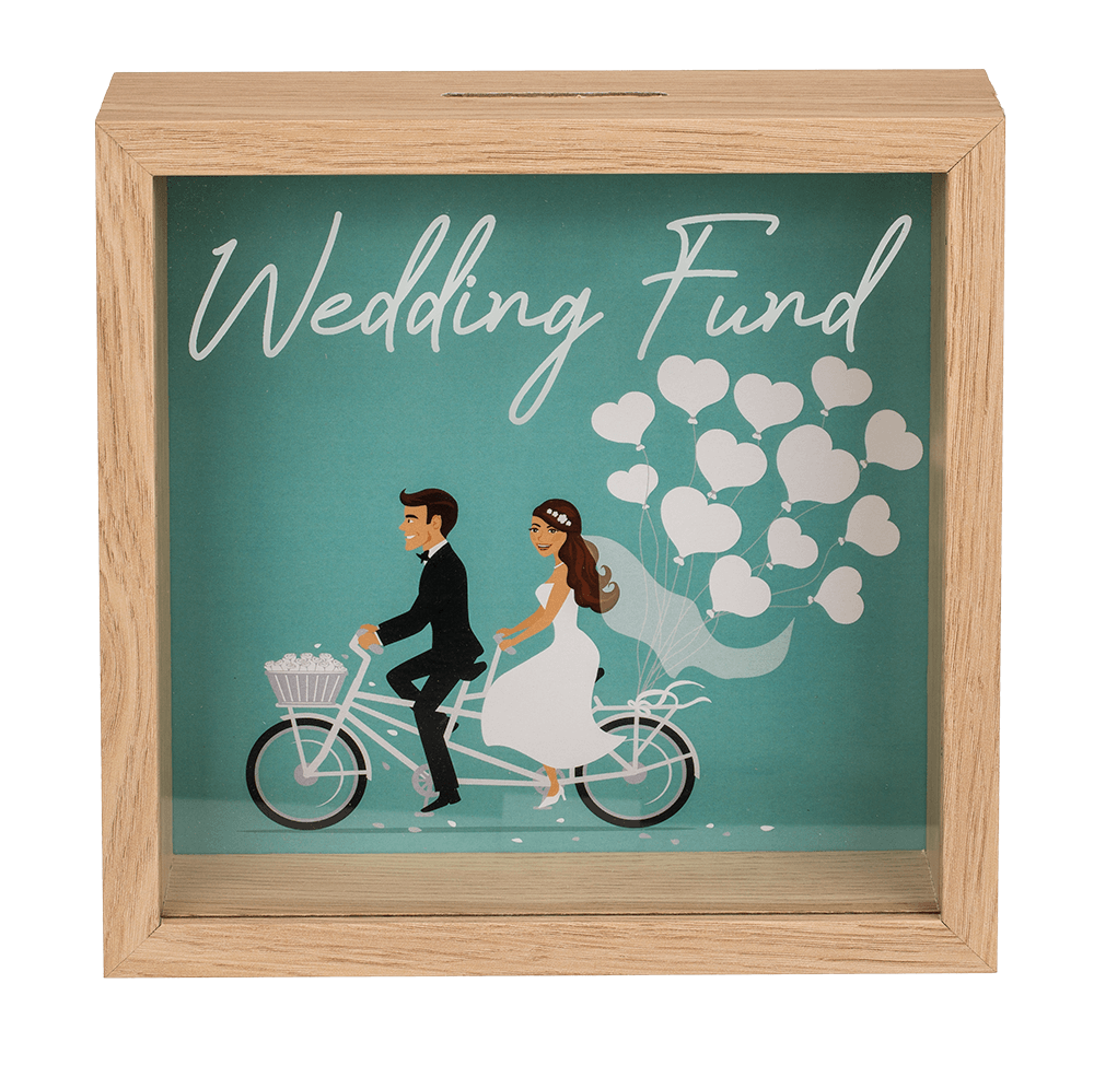 Wooden saving box, wedding fund,