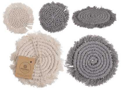 Makramee Coaster, Set of 2,
