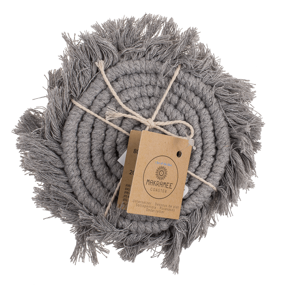 Makramee Coaster, Set of 2,