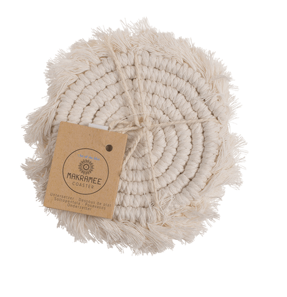 Makramee Coaster, Set of 2,