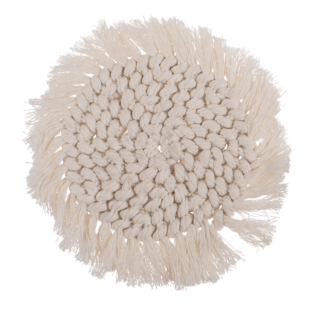 Makramee Coaster, Set of 2,