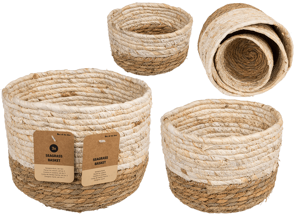Seagrass basket, Set of 3,