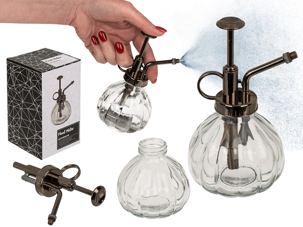 Anthracite coloured glass plant mister,