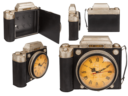Metal key box, camera with clock,