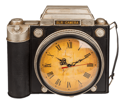 Metal key box, camera with clock,