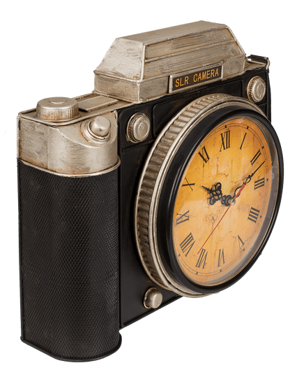 Metal key box, camera with clock,