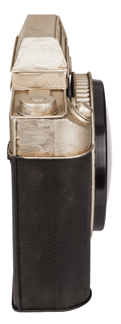 Metal key box, camera with clock,