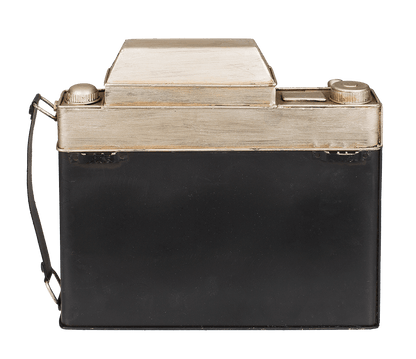 Metal key box, camera with clock,