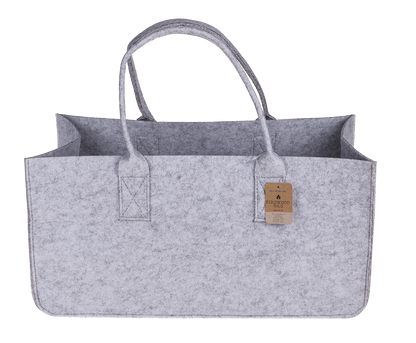 Grey felt bag for wood,