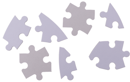 White heart shape puzzle, 80 inscribable pieces,