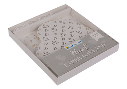 Paper garland, heart, ca. 12 cm, L: 2 m