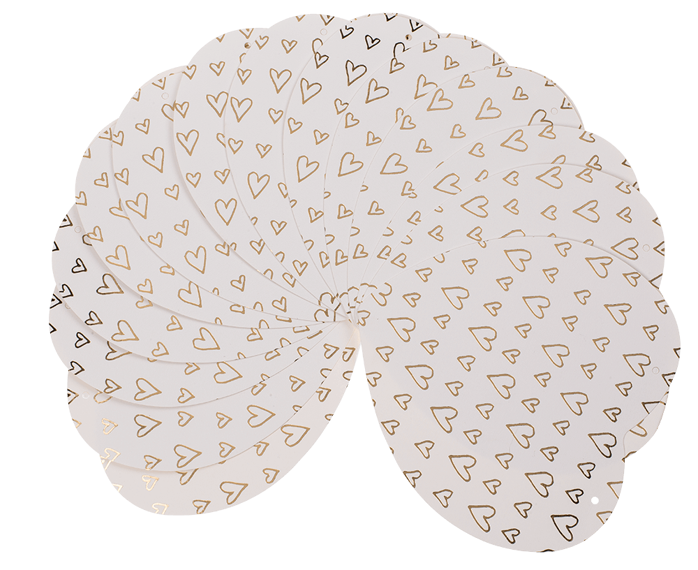 Paper garland, heart, ca. 12 cm, L: 2 m