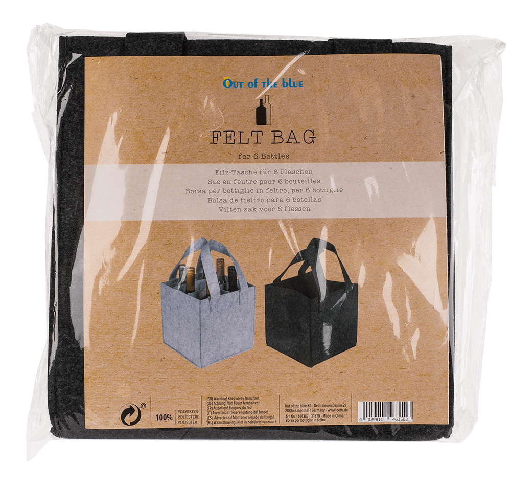 Felt bottle bag for 6 bottles,