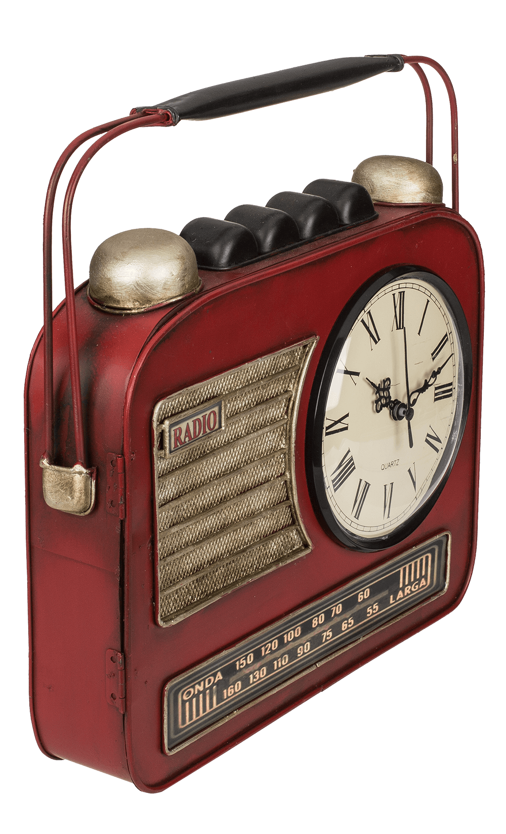 Metal key box, Radio with clock,