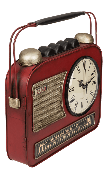 Metal key box, Radio with clock,