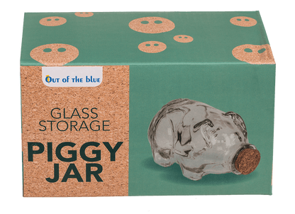 Glass storage jar pig with cork,