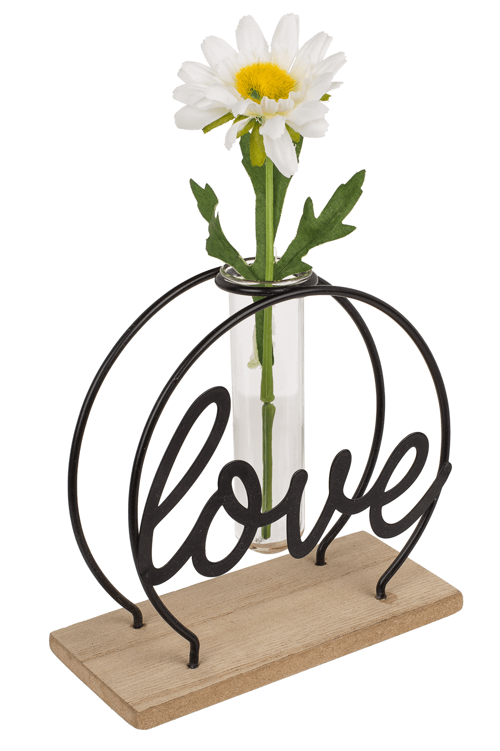 Metal plant holder on base, Love,