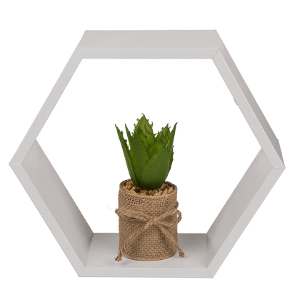 White colored wooden shelf, 6 squares,