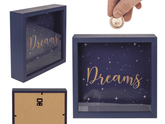 Wooden saving box, Dreams,