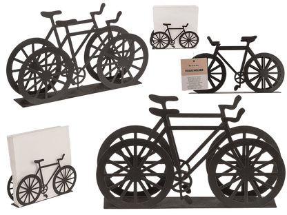 Black metal tissue holder, bicycle, ca. 19 x 3 x