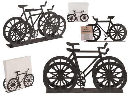 Black metal tissue holder, bicycle, ca. 19 x 3 x