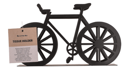 Black metal tissue holder, bicycle, ca. 19 x 3 x