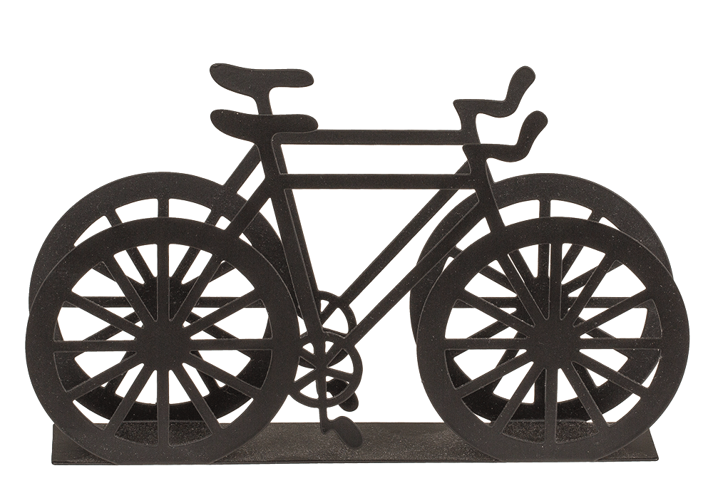 Black metal tissue holder, bicycle, ca. 19 x 3 x