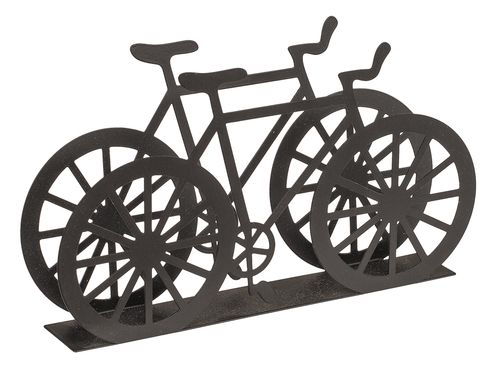 Black metal tissue holder, bicycle, ca. 19 x 3 x