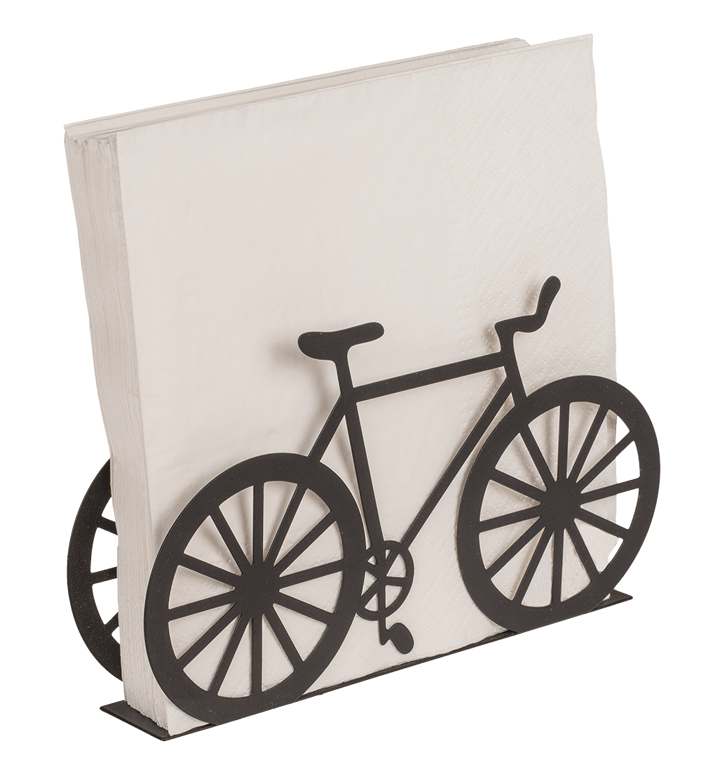 Black metal tissue holder, bicycle, ca. 19 x 3 x