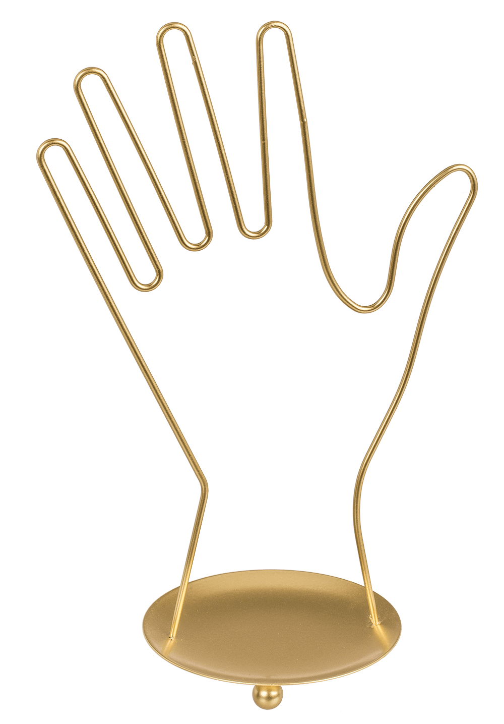 Golden metal jewellery holder, Hand, ca. 16 x 10