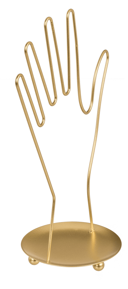 Golden metal jewellery holder, Hand, ca. 16 x 10