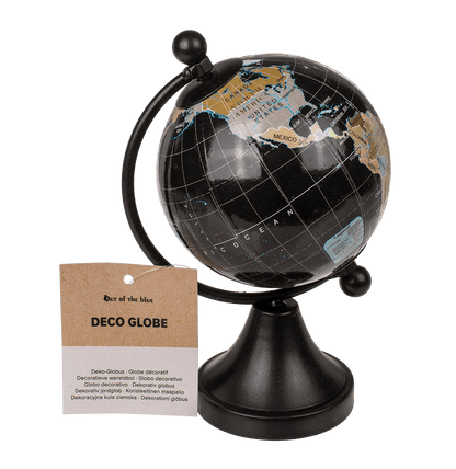 Decoration Globe, black, plastic, ca. 8 x 10 x 15,