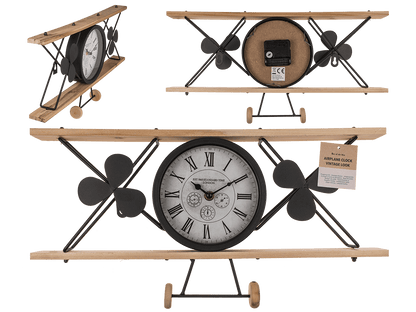 Airplane Clock, vintage look, out of black