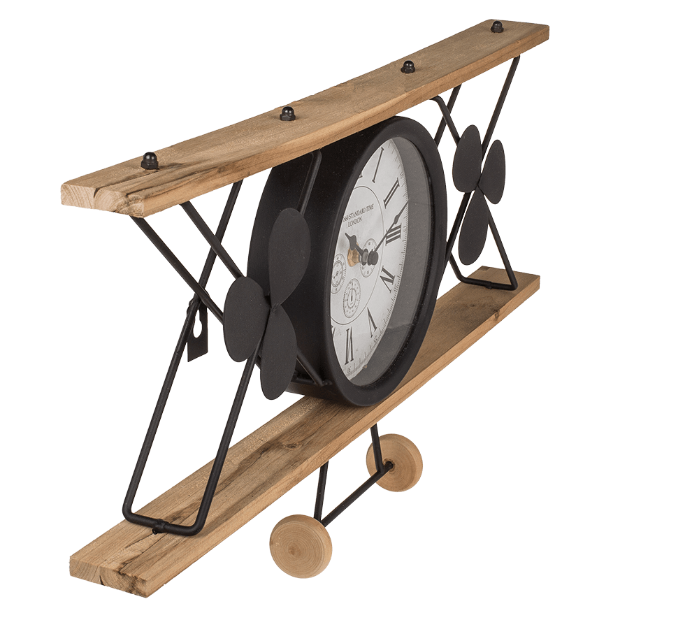 Airplane Clock, vintage look, out of black