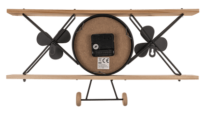 Airplane Clock, vintage look, out of black