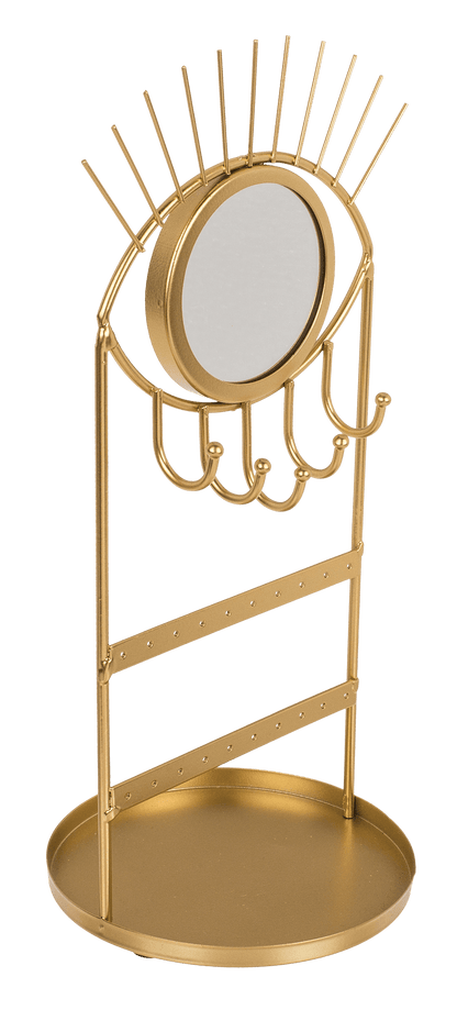 Golden metal jewellery holder with mirror, Eye,