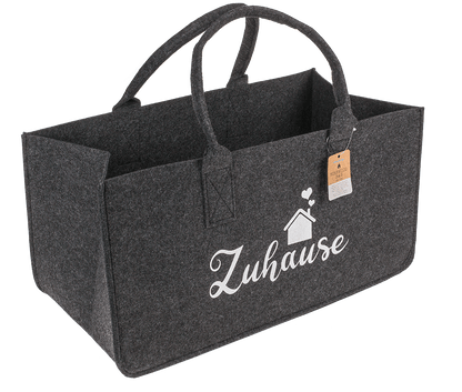 Grey felt bag for wood, Zuhause,